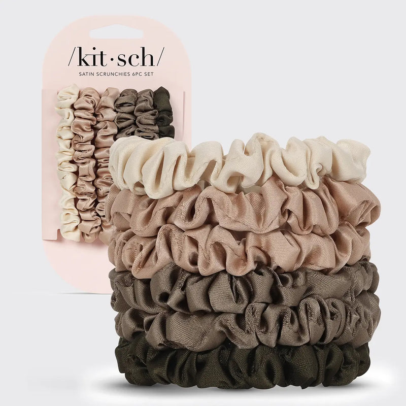 Petite Satin Scrunchies 6Pk