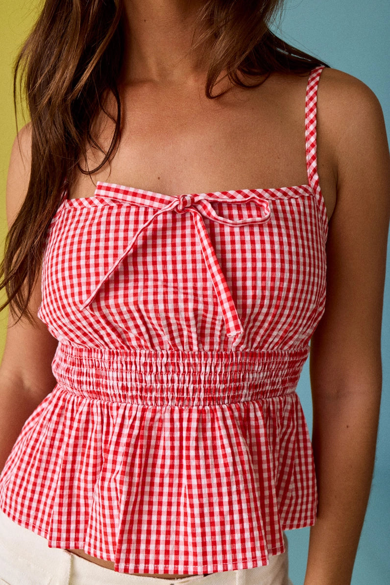 Cherry Picnic Peplum Top
