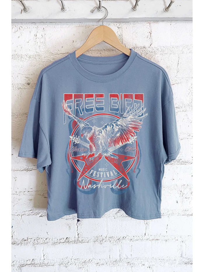 Free Bird Music Fest Long Crop Graphic Tee