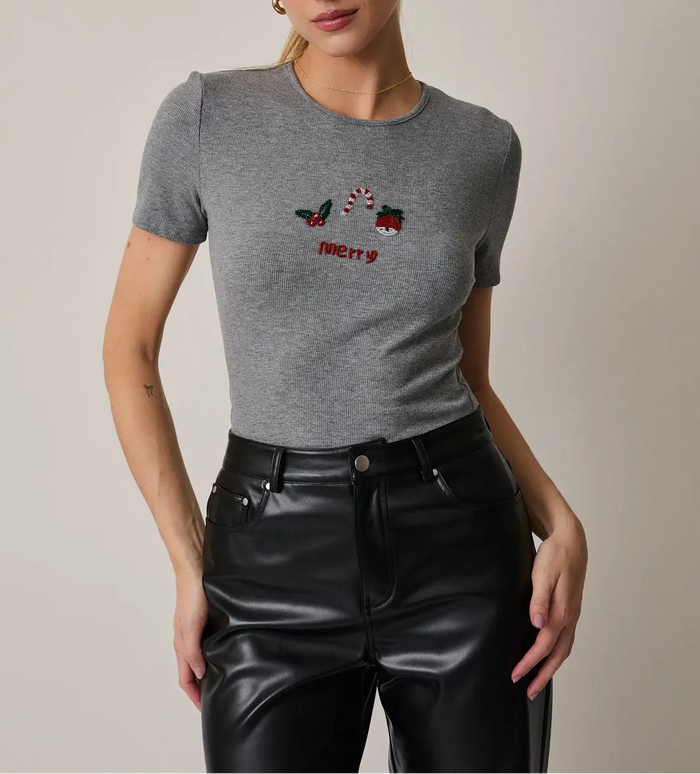 Merry Little Beaded Tee