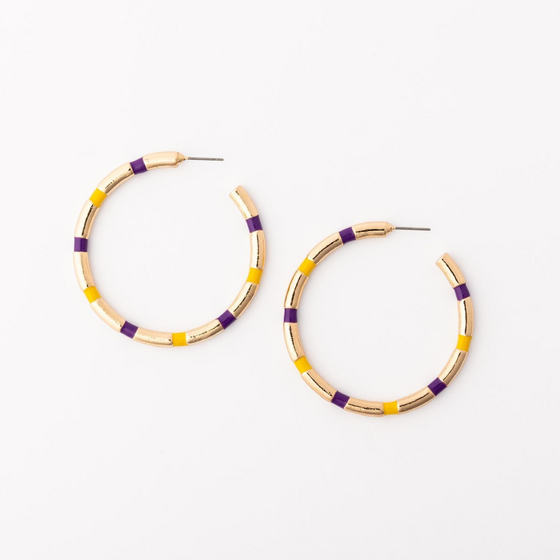 Nellie Purple & Gold Earrings