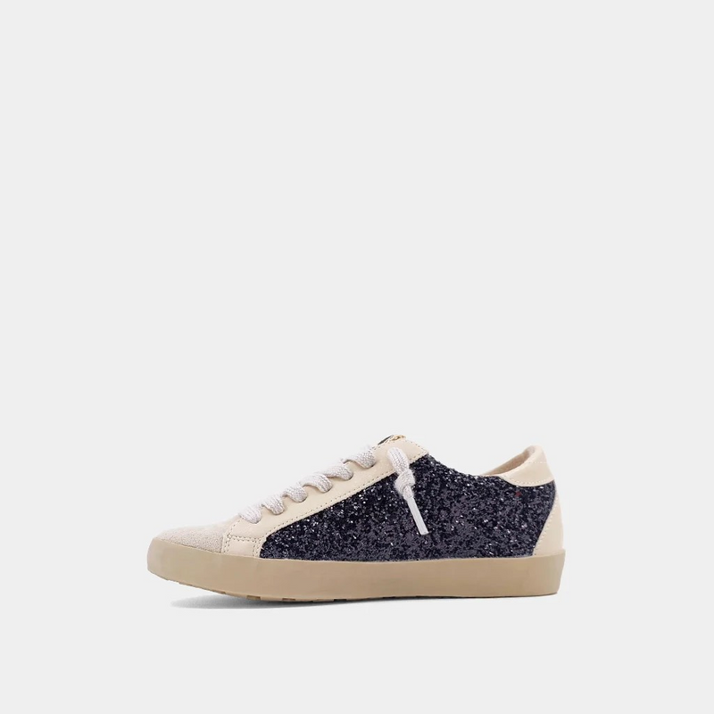 Kids Paula Black Glitter Sneaker