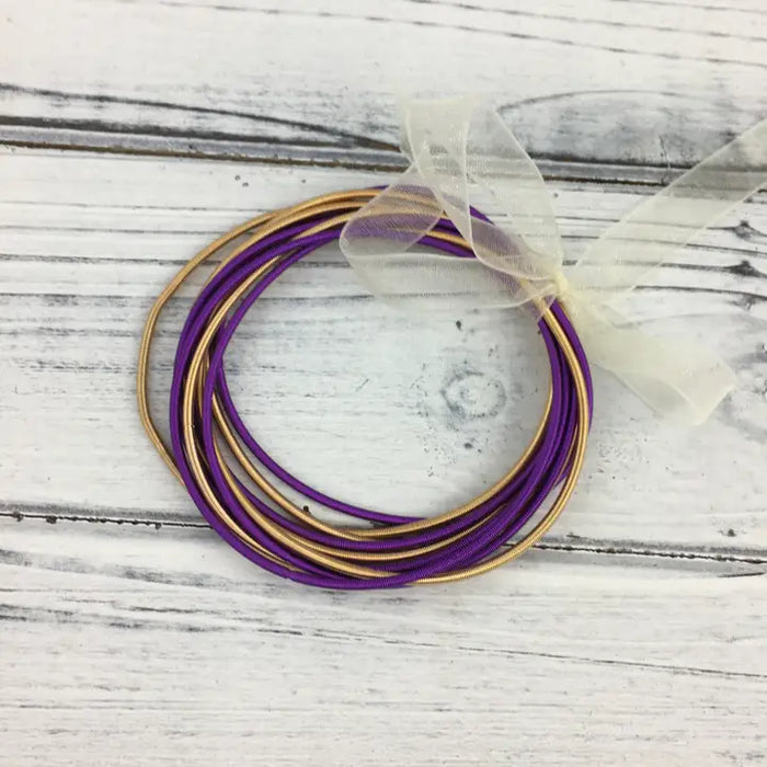 Purple & Gold Wire Bracelet