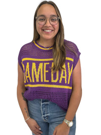 Crochet Game Day Knit Top