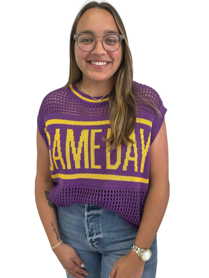 Crochet Game Day Knit Top