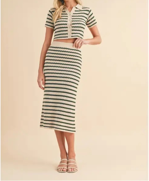 Skylar Striped Top & Skirt Set