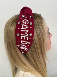 Maroon & White Game Day Headband