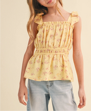 Sunny Bloom Tween Peplum Top