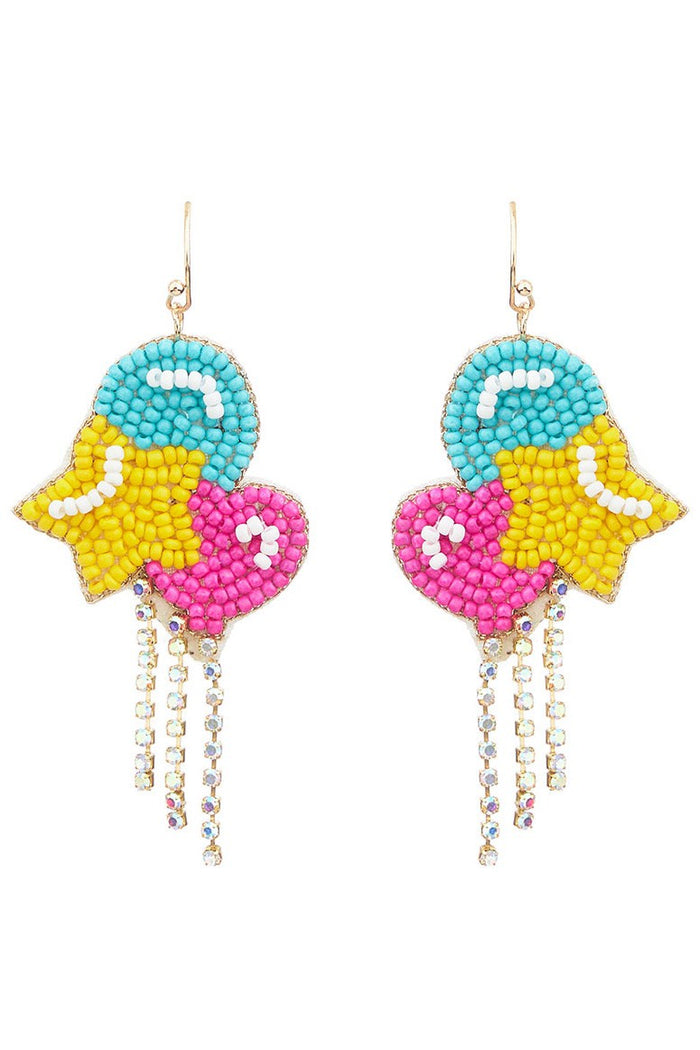 Birthday Balloon Beaded Earrings