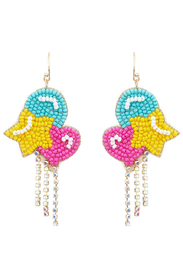 Birthday Balloon Beaded Earrings