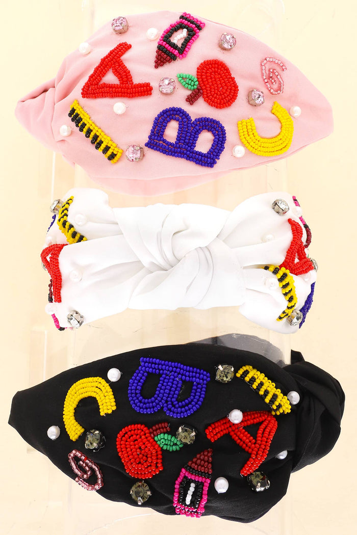 Teacher ABC Pink Headband