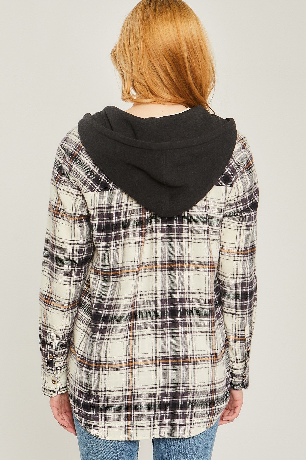 Flannel Shacket with Hood