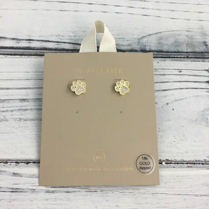 Tiger Paw Print Stud Earrings