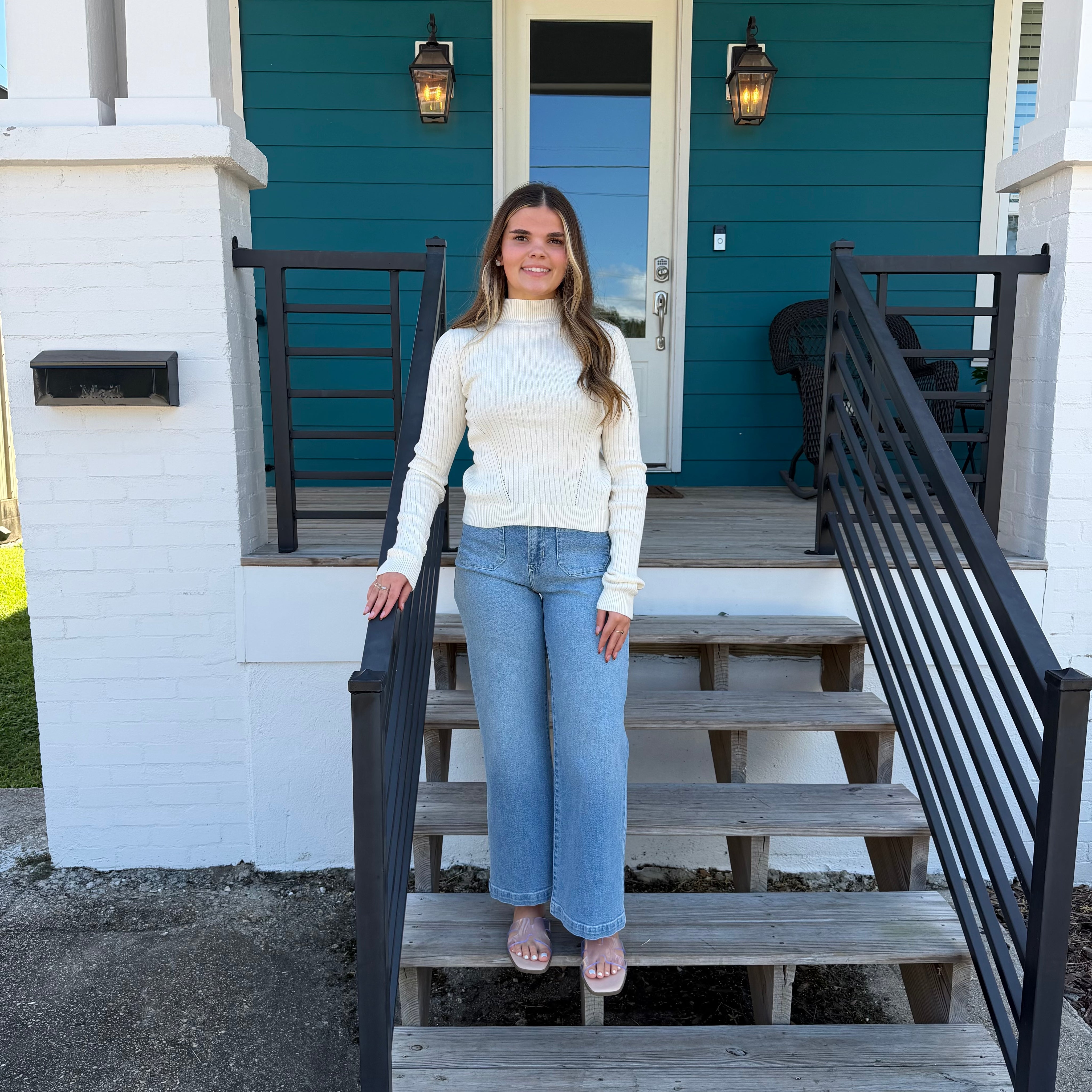 The Caroline Ribbed Sweater Off White