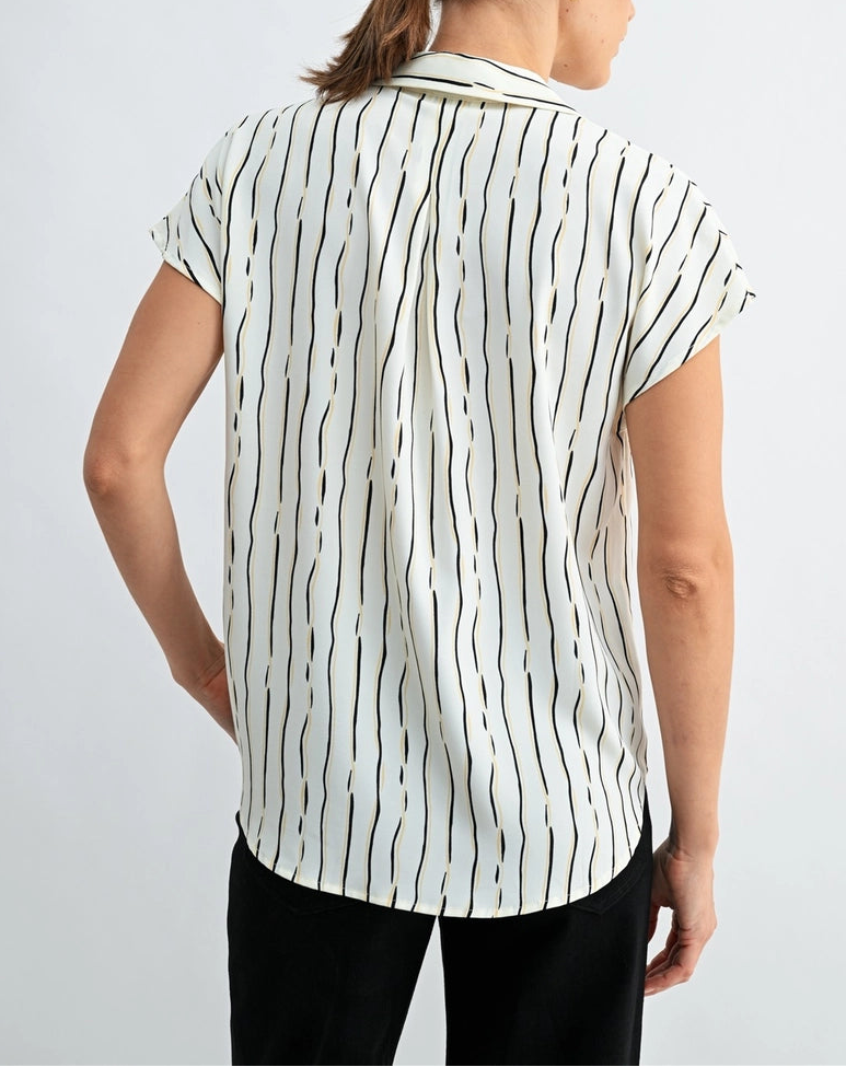 City Line Button Blouse