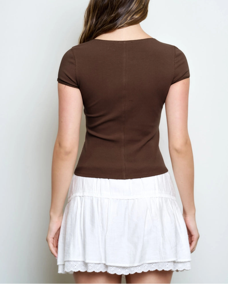 The Maisie Button Knit Top