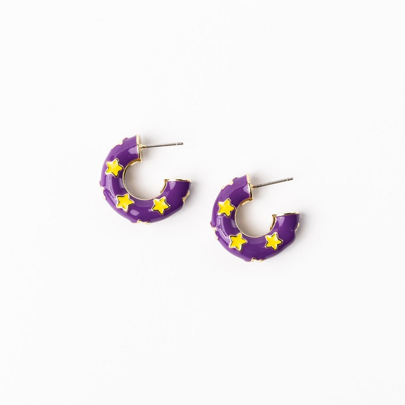 Justine Purple & Gold Earrings