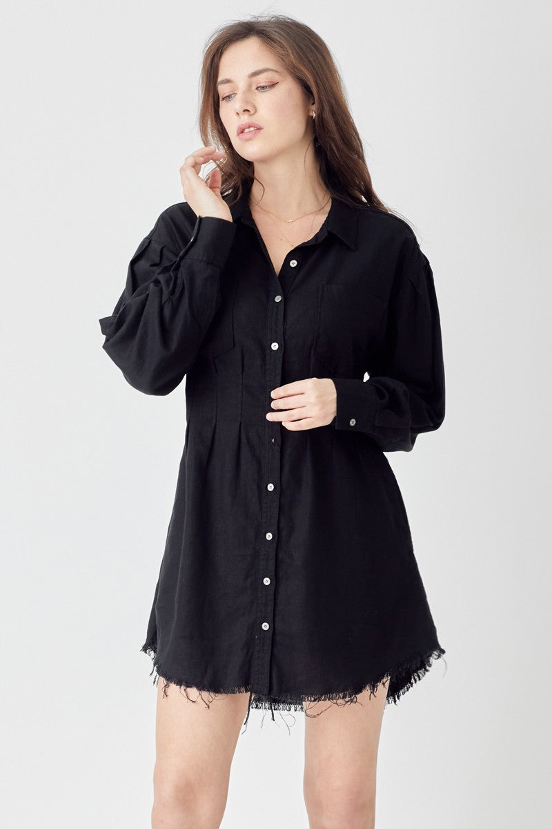Sherry Shirring Dress Black