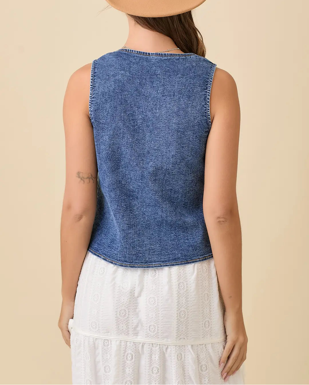Willow Tie Denim Vest