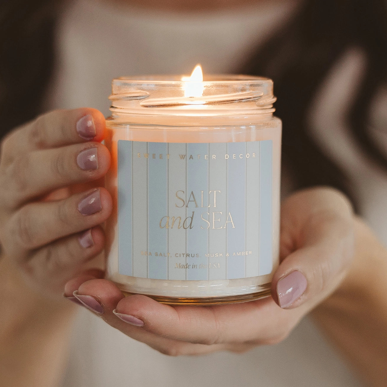 Salt and Sea 9oz Stripe Jar Candle