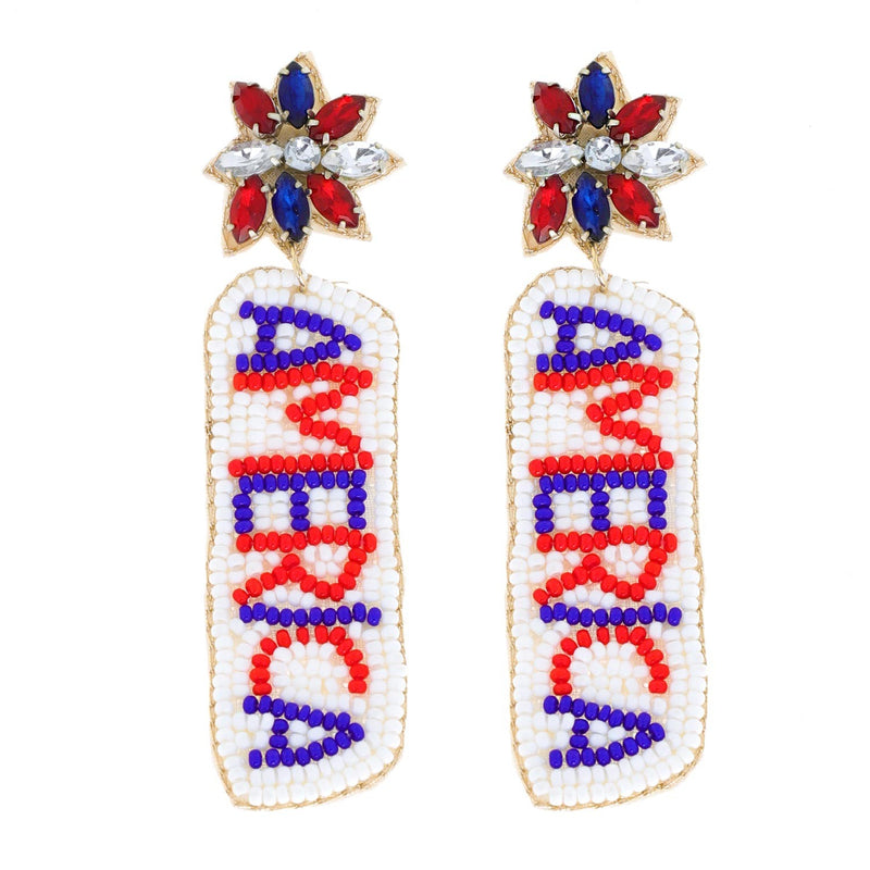 America Beaded Earrings