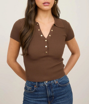 Palmer Knit Top Brown