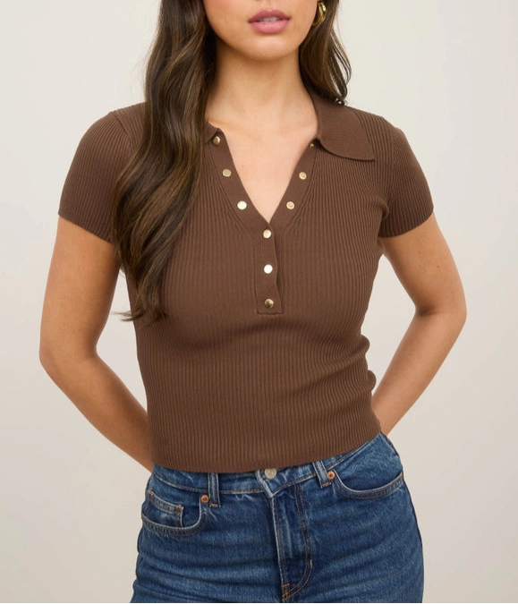 Palmer Knit Top Brown