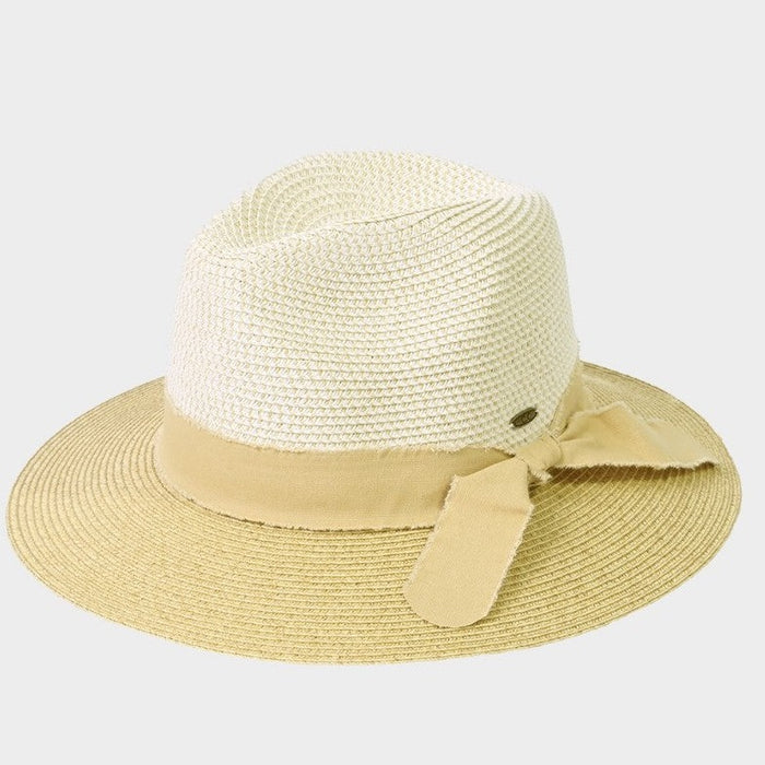 Frayed Bow Panama Hat