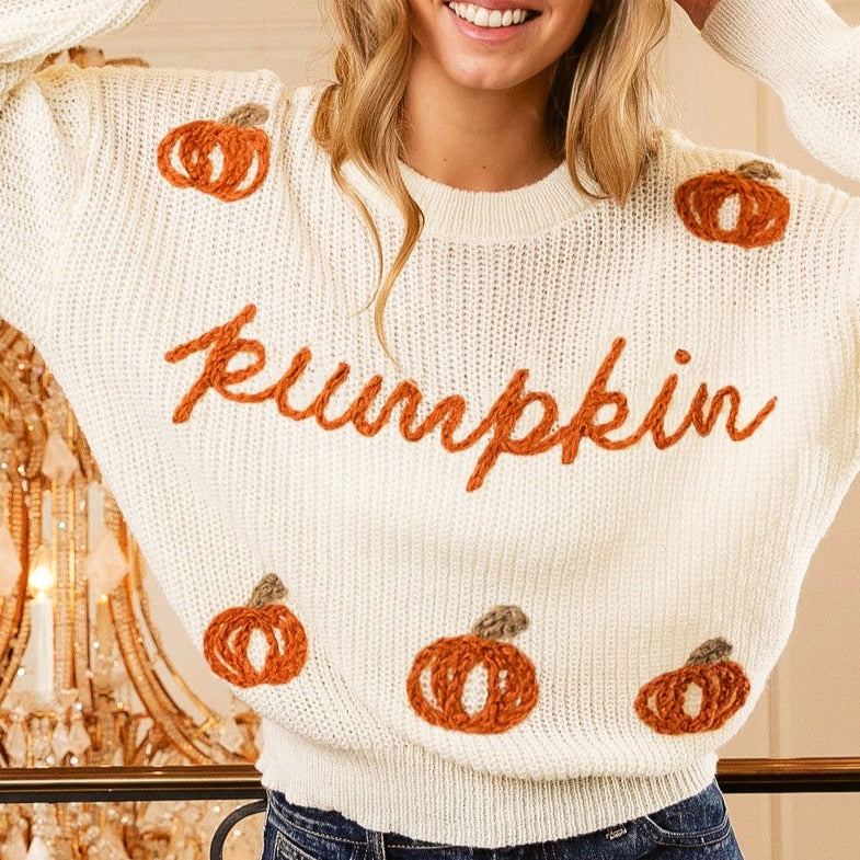 Pumpkin Stitching Sweater