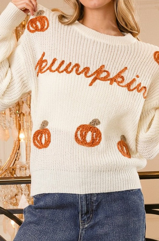 Pumpkin Stitching Sweater