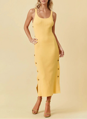 Buttercup Button Midi Dress