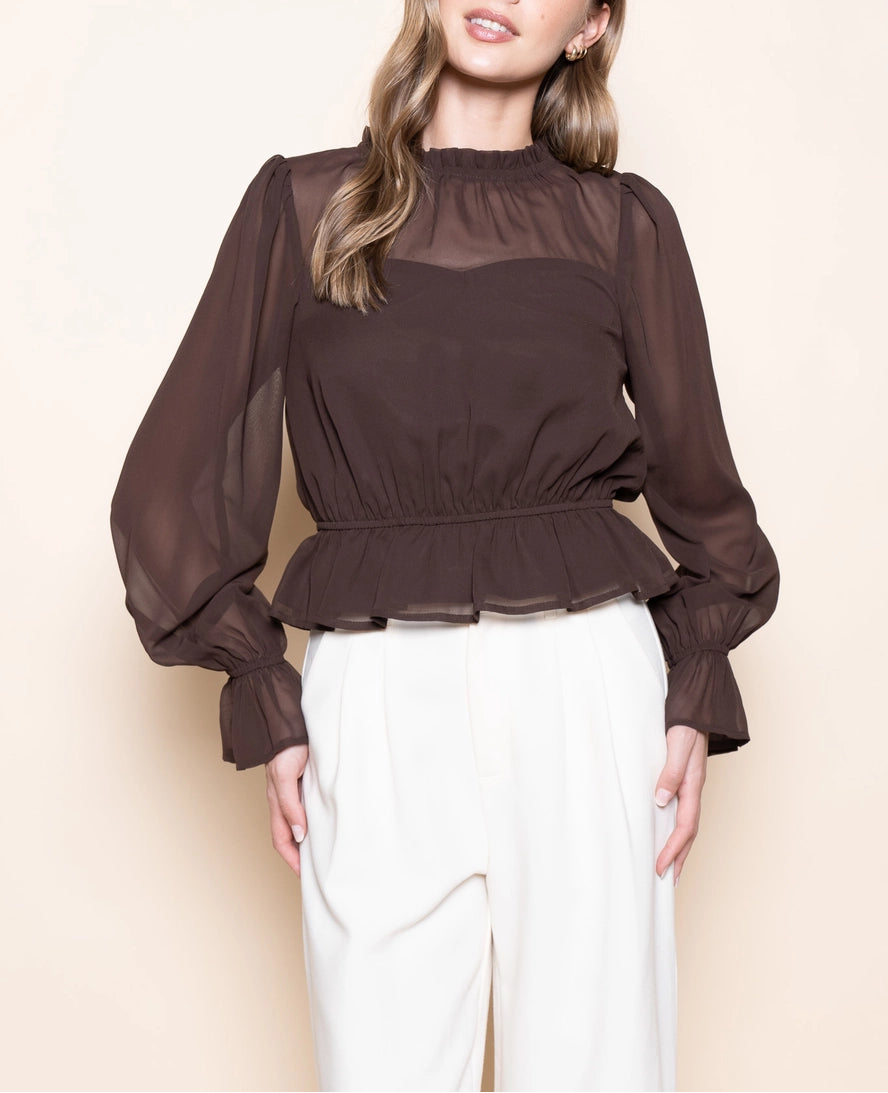 The Tulle Mock Neck Top