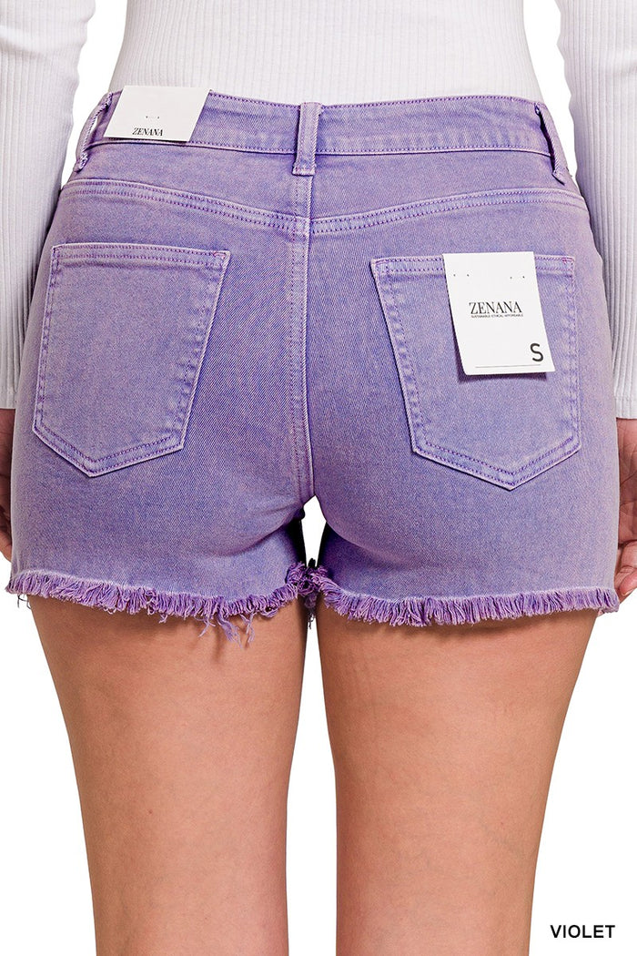 Purple Lainey Cut Off Shorts