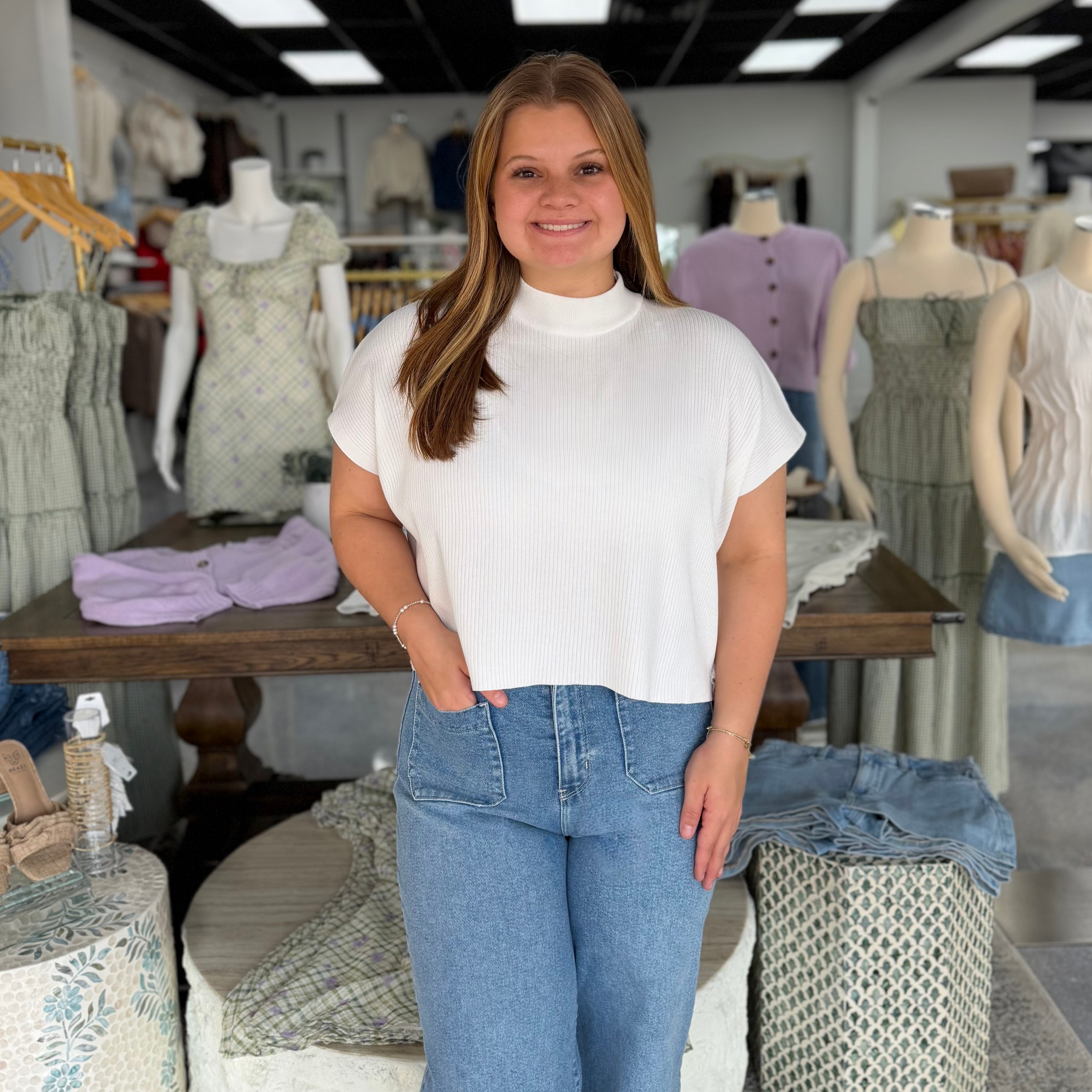 Cecelia Off White Sweater Top