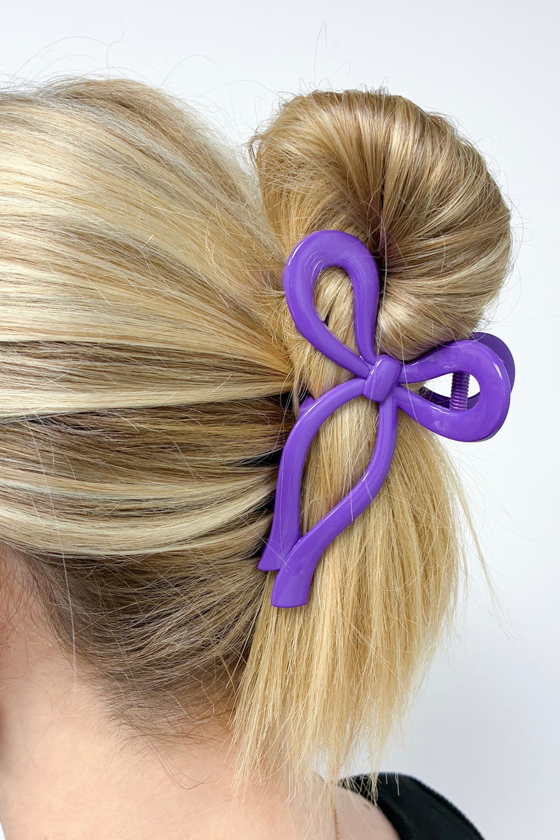 Purple Bow Clip