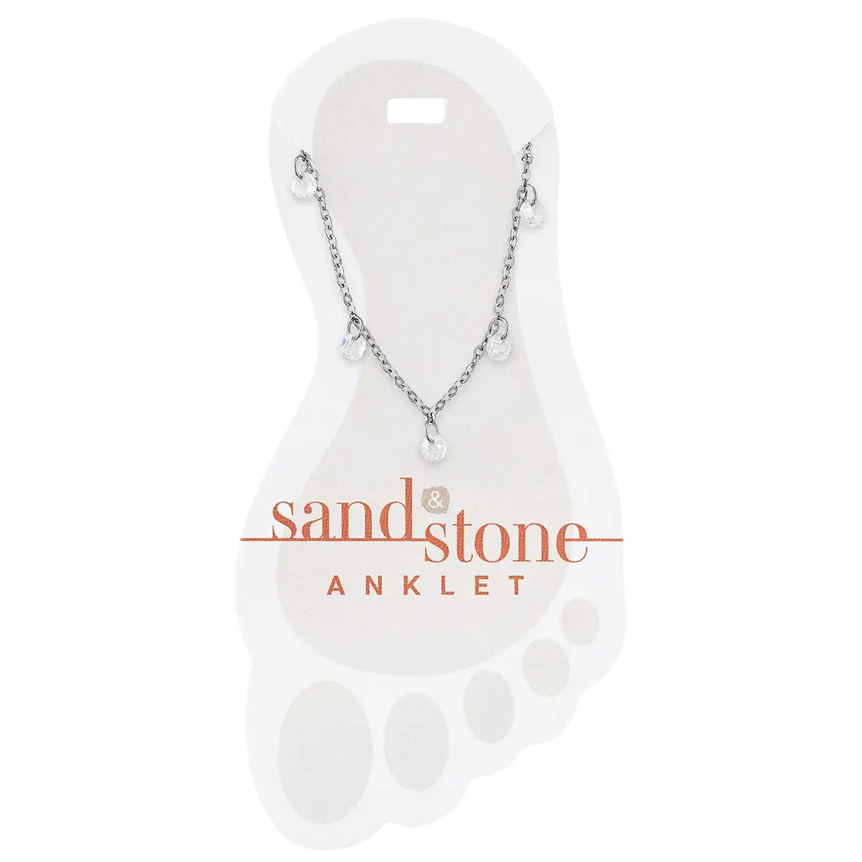 Sand & Stone Anklets: Silver Ball & Cz Dangle Anklet