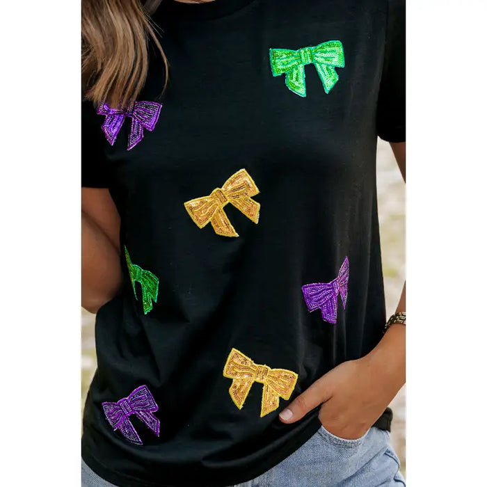 MG Sequin Bow T Shirt