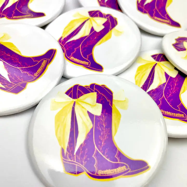 Bows & Boots Small Button