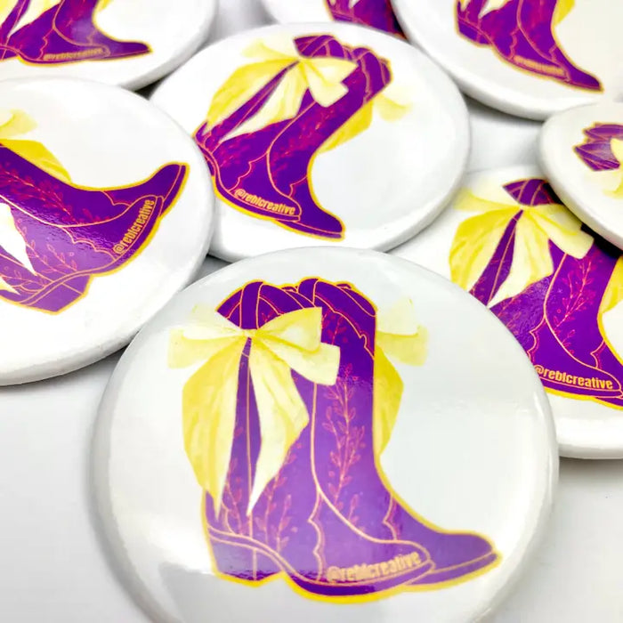 Bows & Boots Small Button