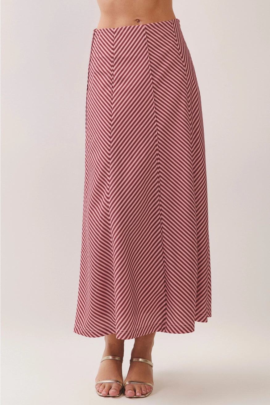 The Boardwalk Stripe Midi Skirt