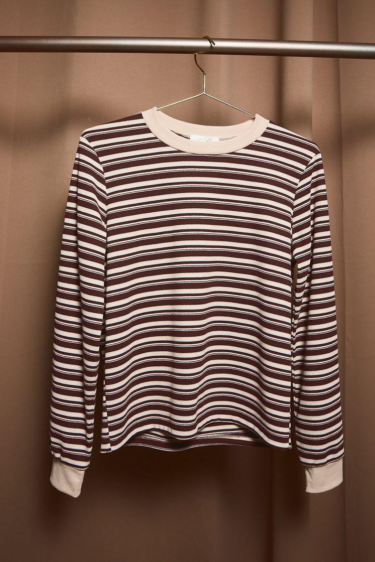 The Hadley Stripe Top Brown