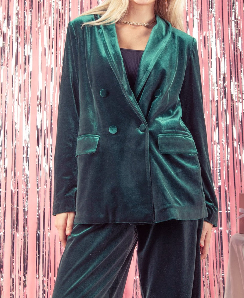 Forest Velvet Blazer