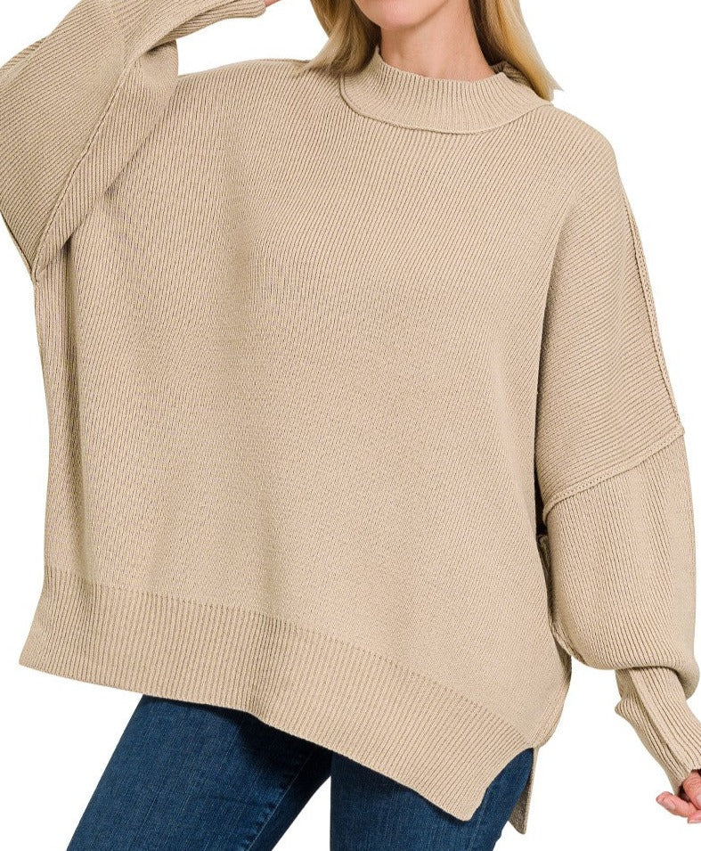 Sidney Side Slit Oversized Sweater