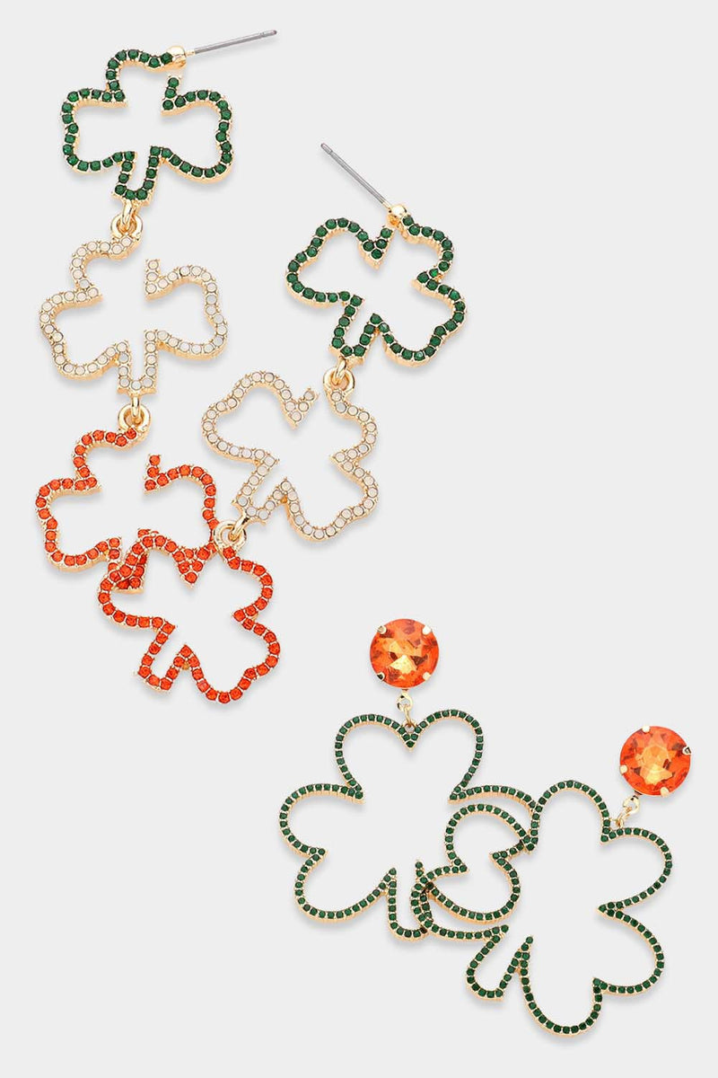 Shamrock Clover Earrings Multicolor