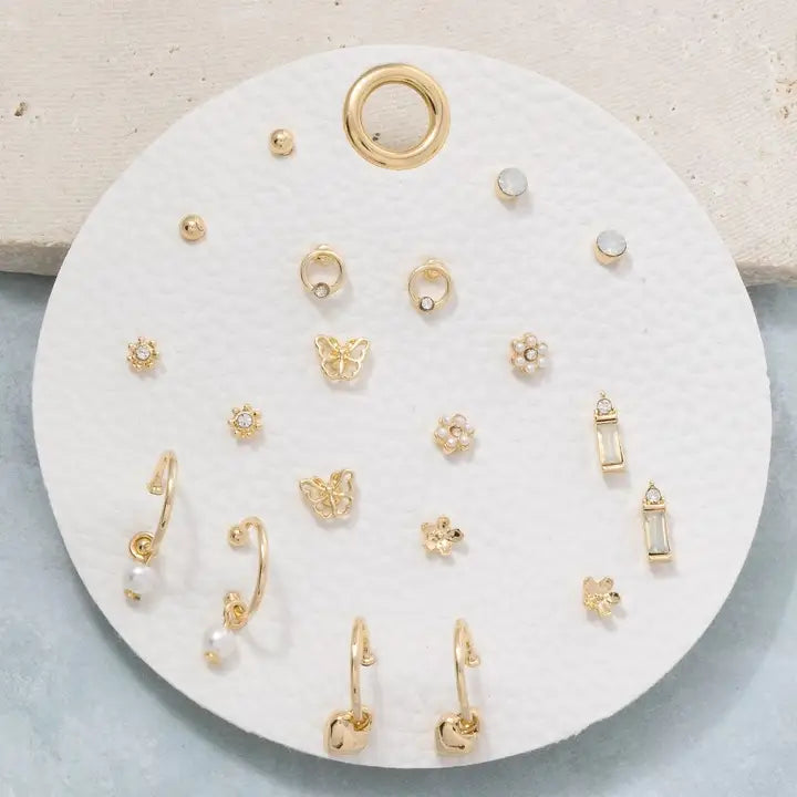 Butterfly Flower 10pc Earring Set