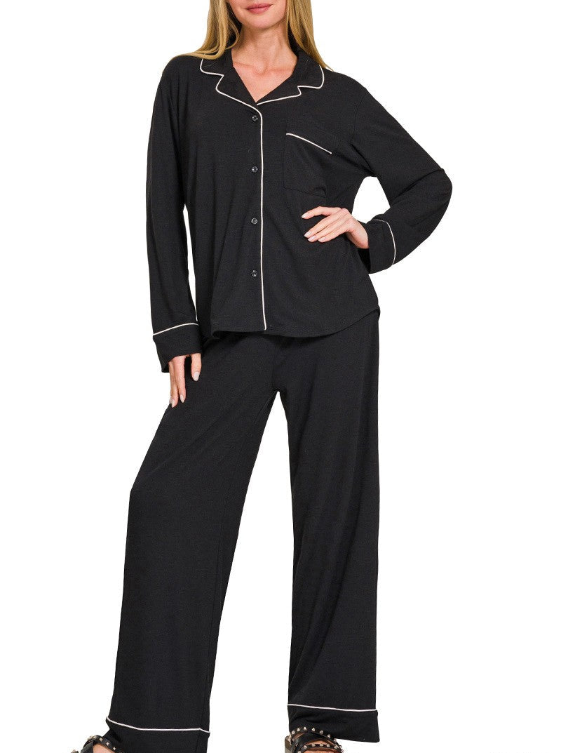 Lilian Black Pajama Set