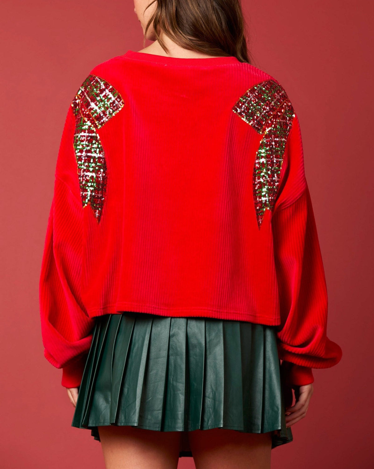 Christmas Bow Sequin Sweatshirt