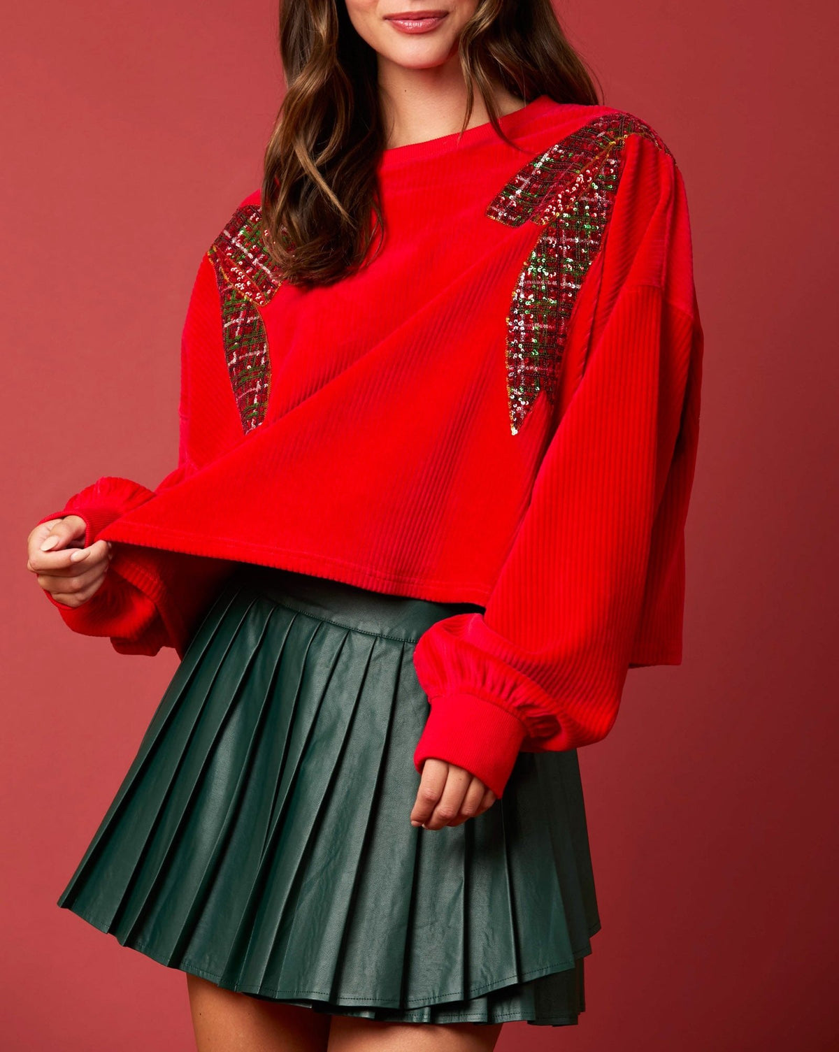 Christmas Bow Sequin Sweatshirt