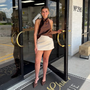 The Collins Faux Leather Skort