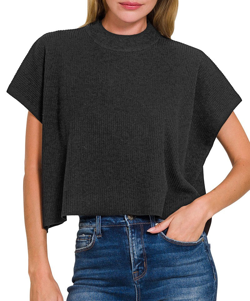 Cecelia Black Sweater Top
